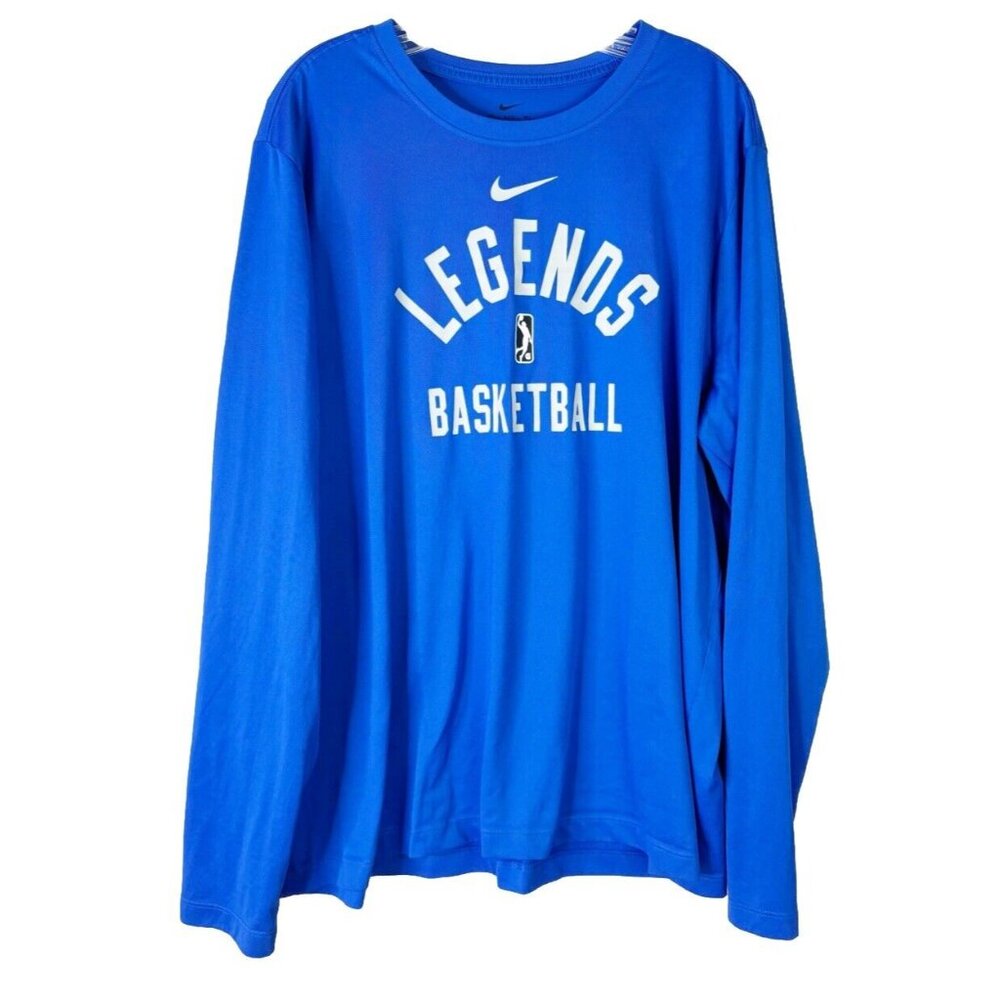 The Nike Tee XL Legends Basketball Dri-Fit Mavericks Blue Long Sleeve Top EUC